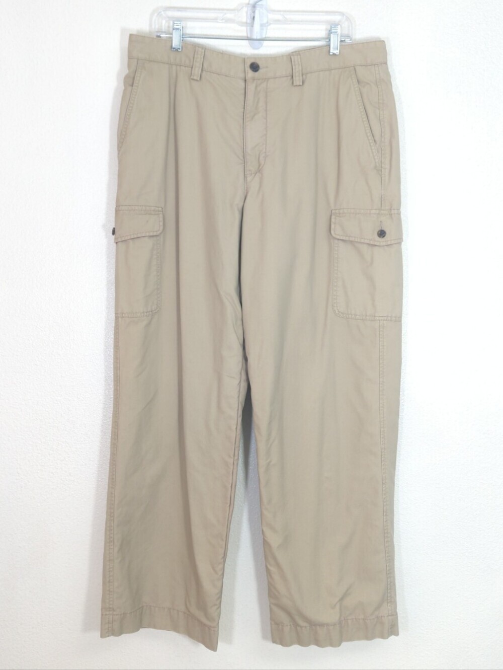 Eddie Bauer Men's Khaki Flannel Lined Cargo Pants
